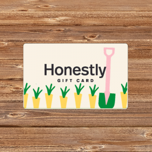 Honestly Farm Kitchen Gift Card on Wooden table