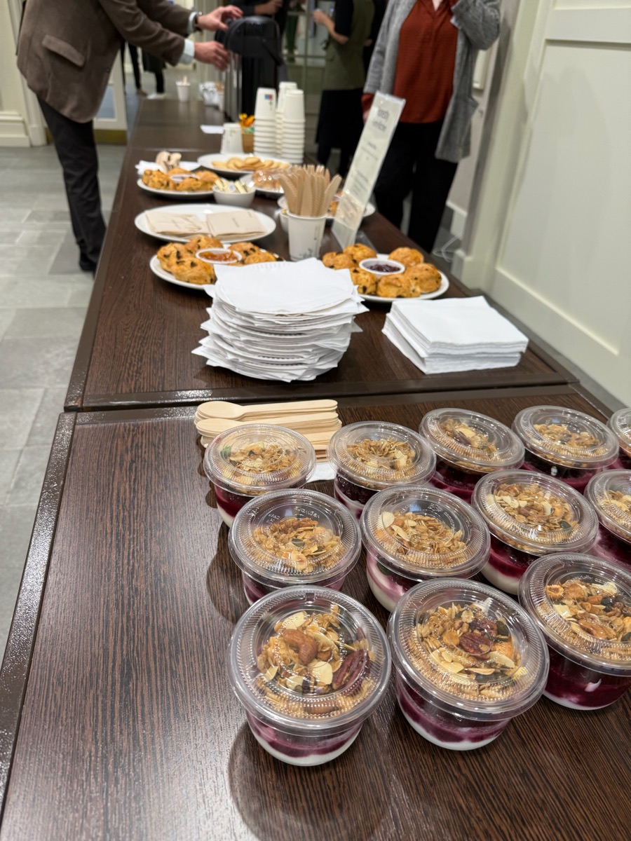 Dessert pots and sweet treats ready to serve